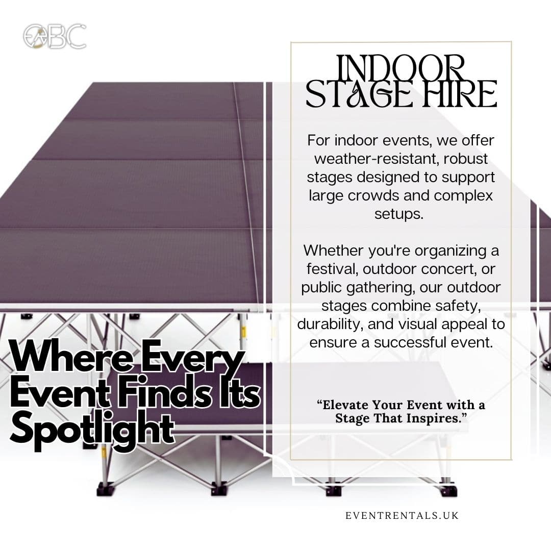 our indoor stage hire services provide the ideal setup to suit your event