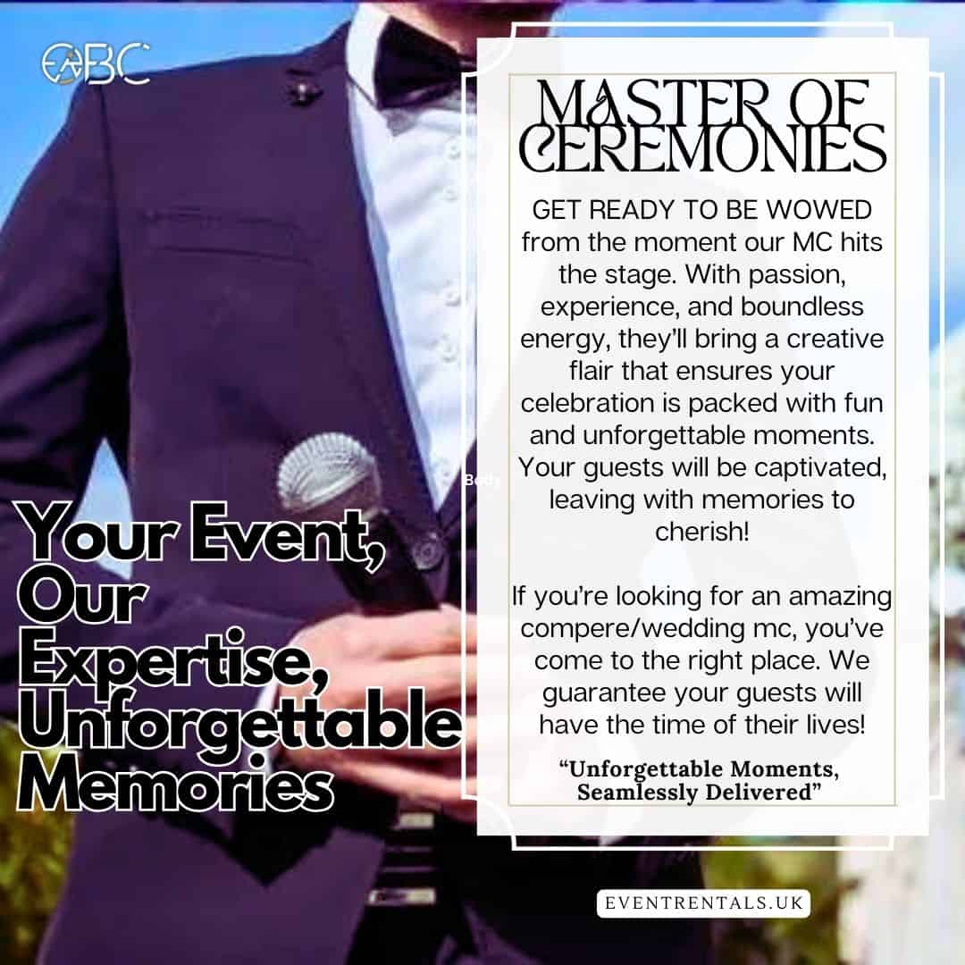 Our MC offers the ultimate event entertaining experience