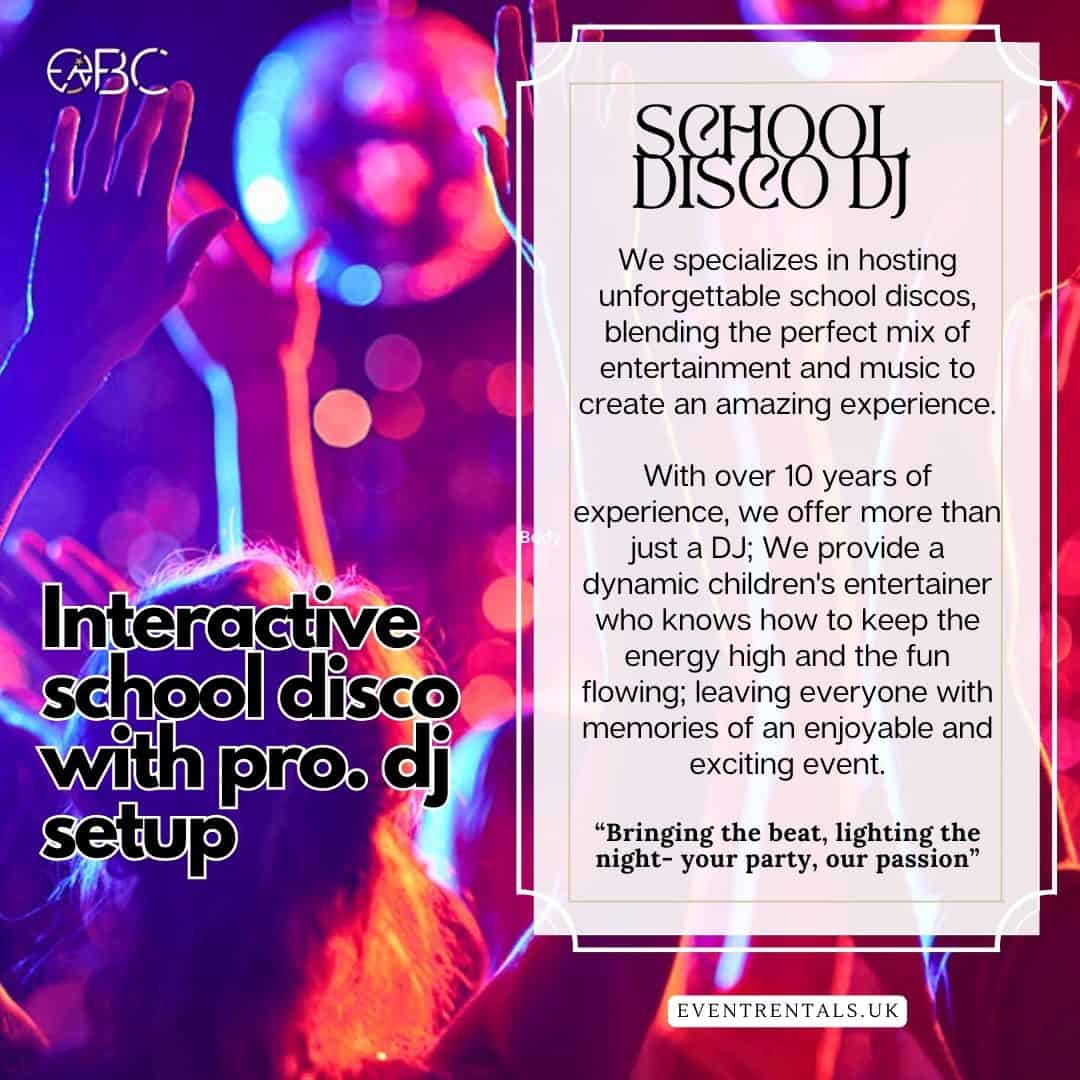 Our School Disco offers the ultimate event entertaining experience