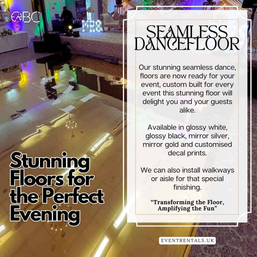 Quality Seamless dancefloor setup to ensure maximum enjoyable and spectacular experience