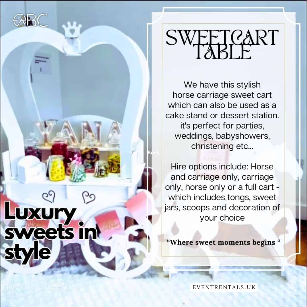 Our Sweet Cart offers the ultimate event entertaining experience