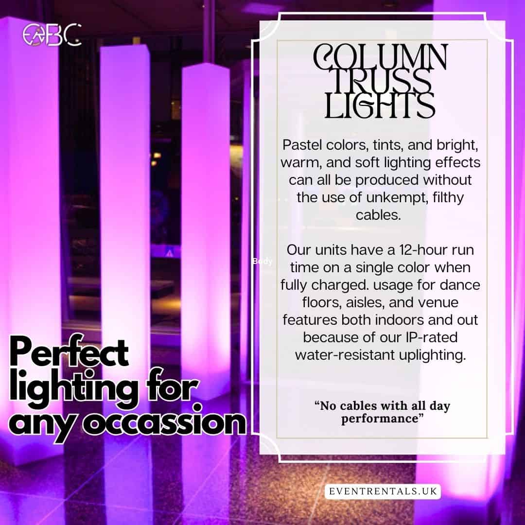 Truss Lights Quality Lighting setup to ensure maximum enjoyable and spectacular experience